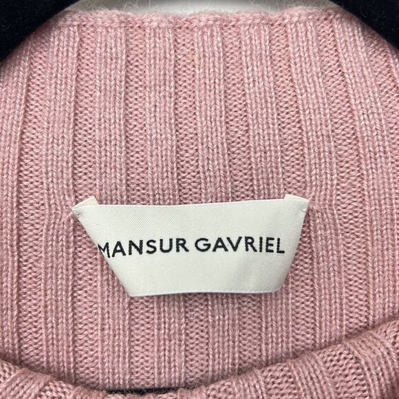 Mansur Gavriel Pink Ribbed Turtleneck Sweater - Picture 4 of 5